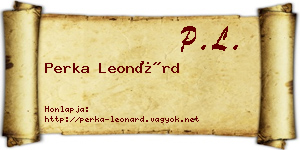 Perka Leonárd névjegykártya